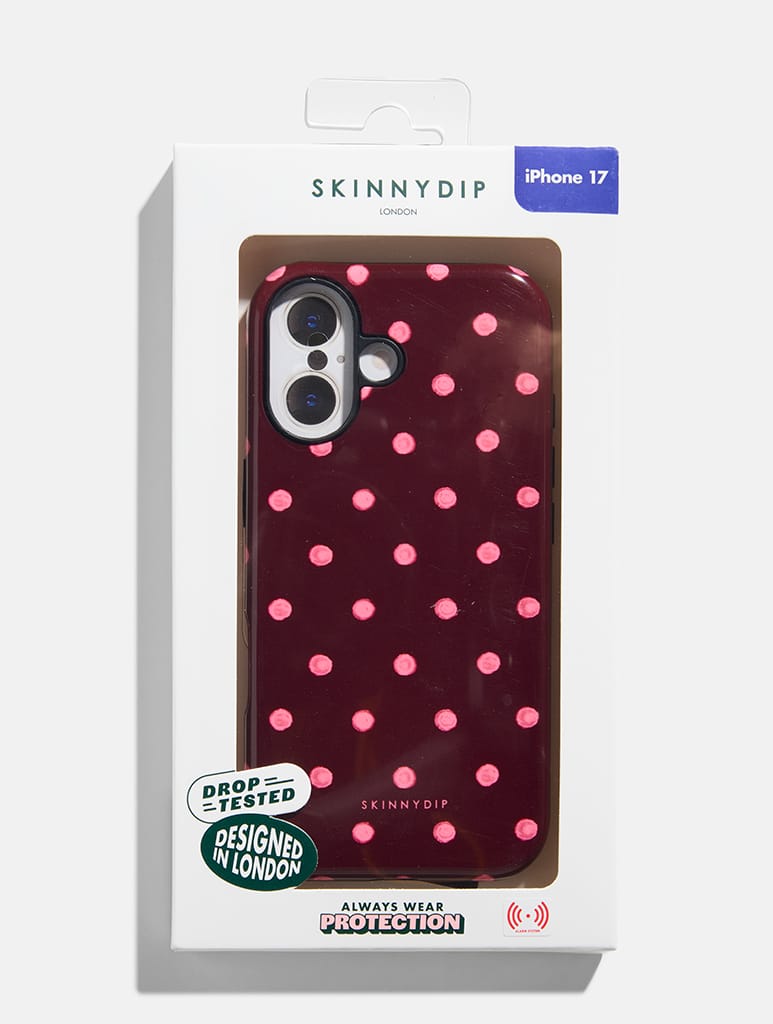Pink and Brown Polka Dots Ultra Protective iPhone Case - Image 4
