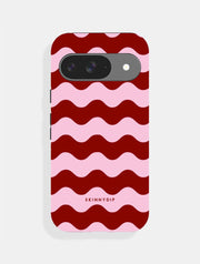 Pink and Burgundy Wavey Lines Ultra Protective Google Pixel Case