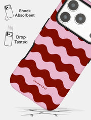 Pink and Burgundy Wavey Lines Ultra Protective iPhone Case
