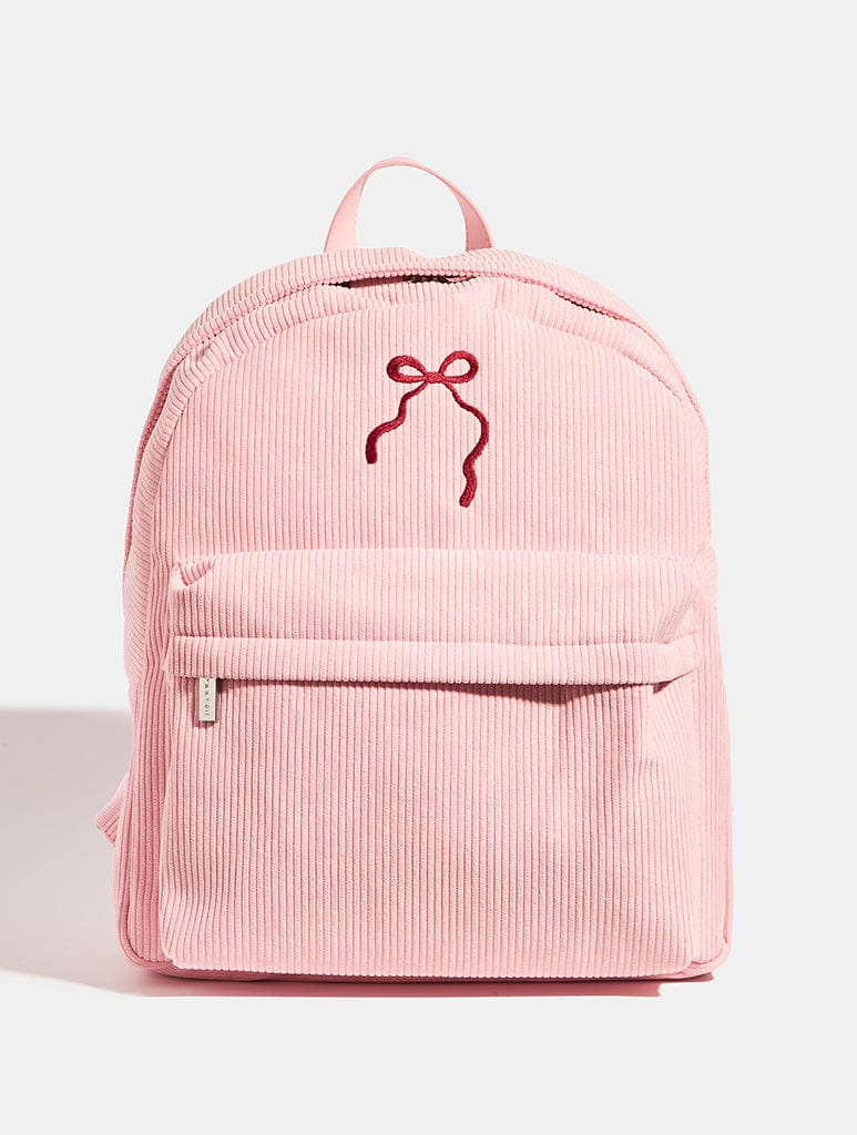Pink Bow Embroidered Backpack - Image 1