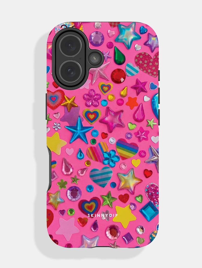 Pink Whimsical Rhinestones Ultra Protective iPhone Case - Image 1