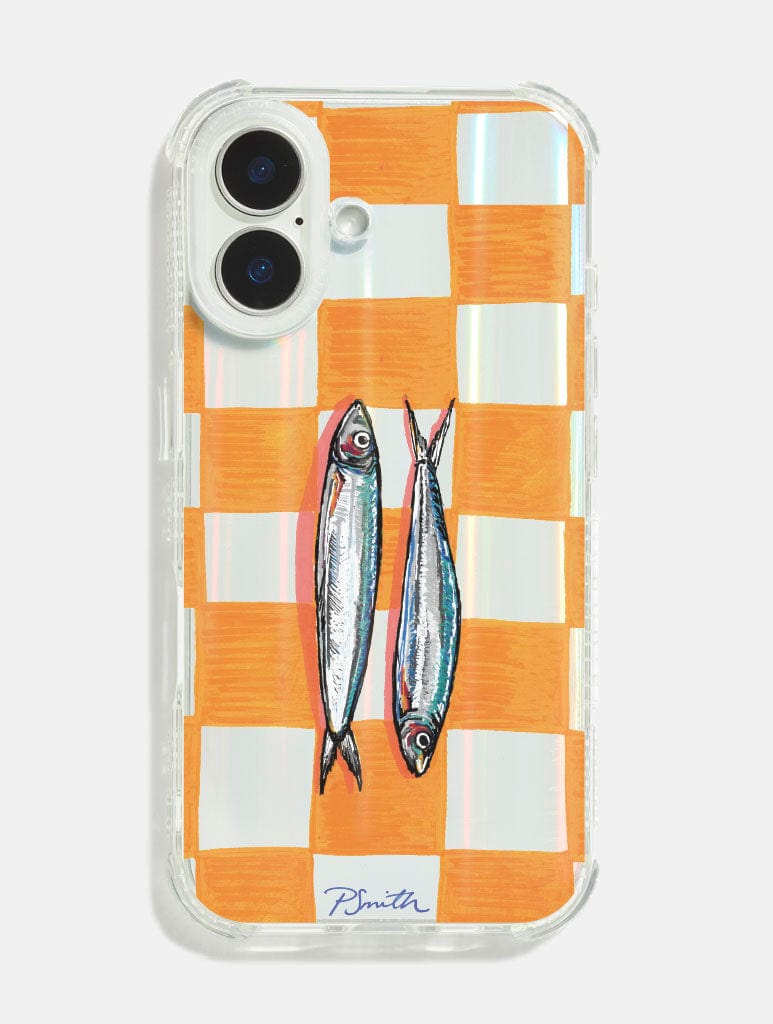 Pippa Smith Studio x Skinnydip Sardines On Check Shock iPhone Case - Image 1