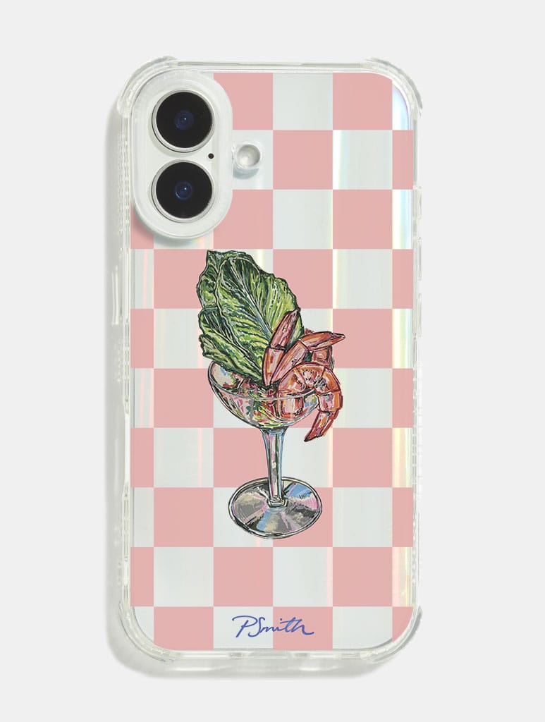 Pippa Smith Studio x Skinnydip Prawn Cocktail On Check Shock iPhone Case - Image 1