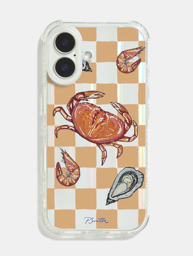 Pippa Smith Studio x Skinnydip Seafood Medley On Check Shock iPhone Case - Image 1