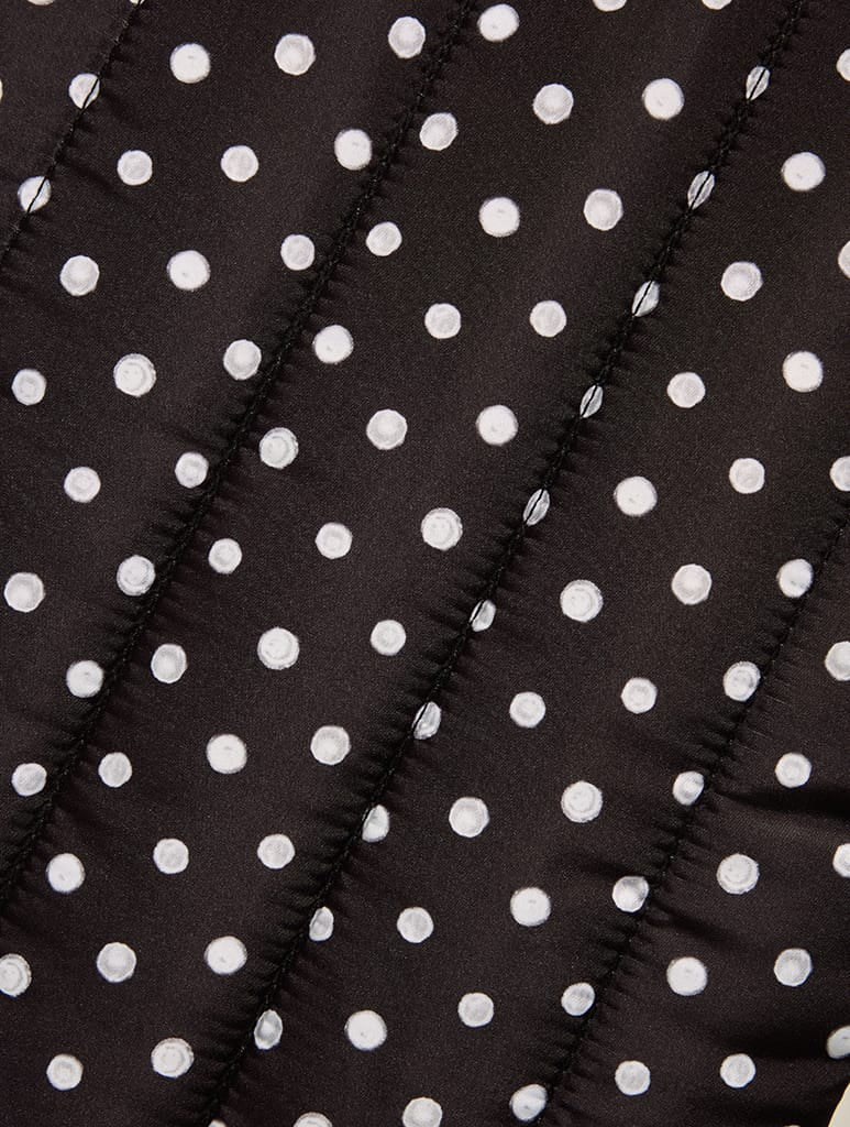 Polka Dot Quilted Laptop Sleeve in Black and White - Image 5