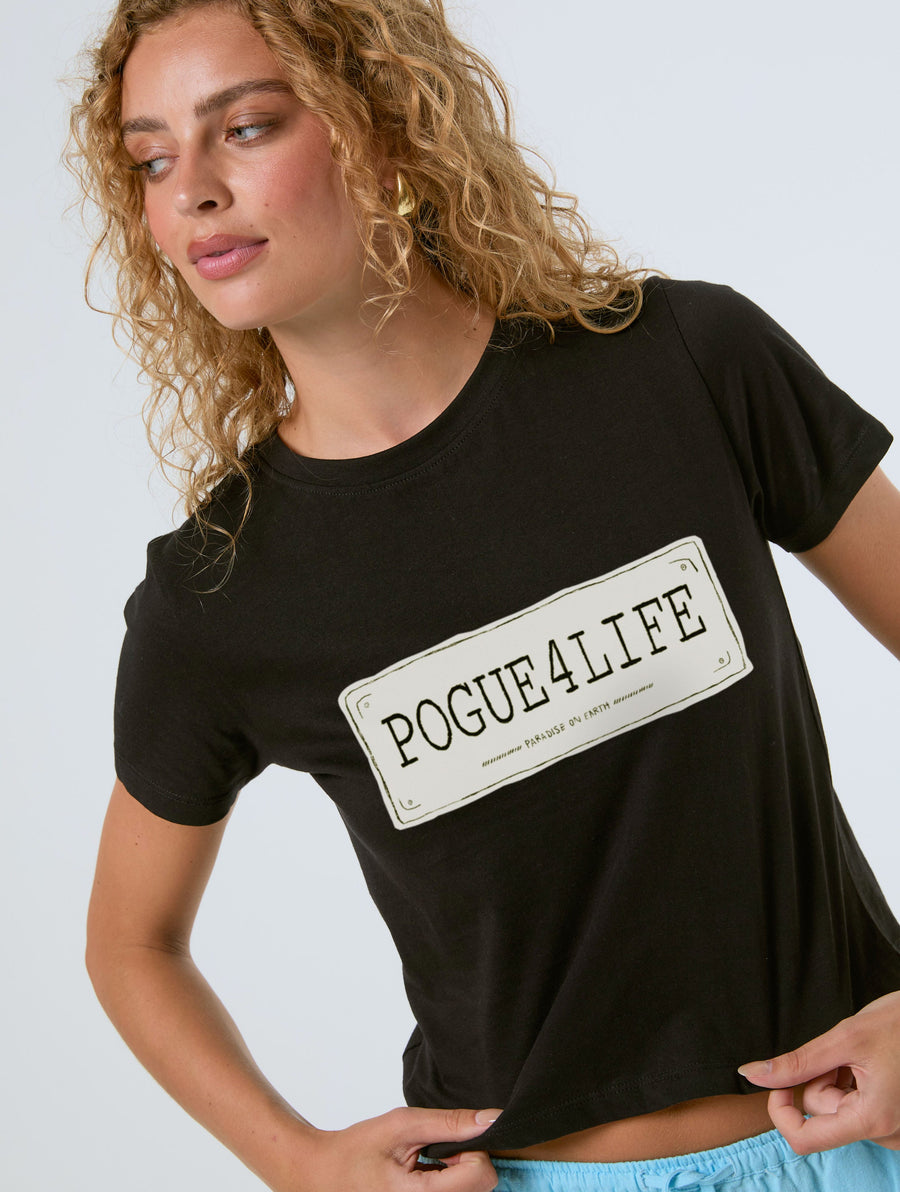 Pogue4Life License Plate Baby T-Shirt In Black - Image 1