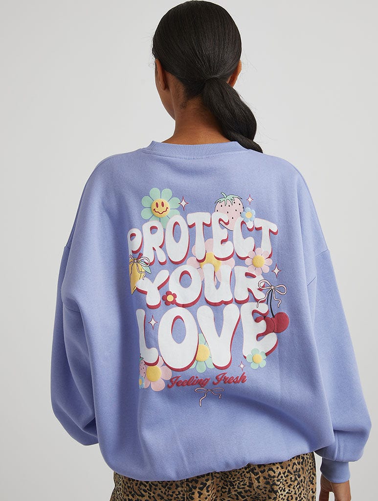 Protect Your Love Sweatshirt in Blue - Image 1