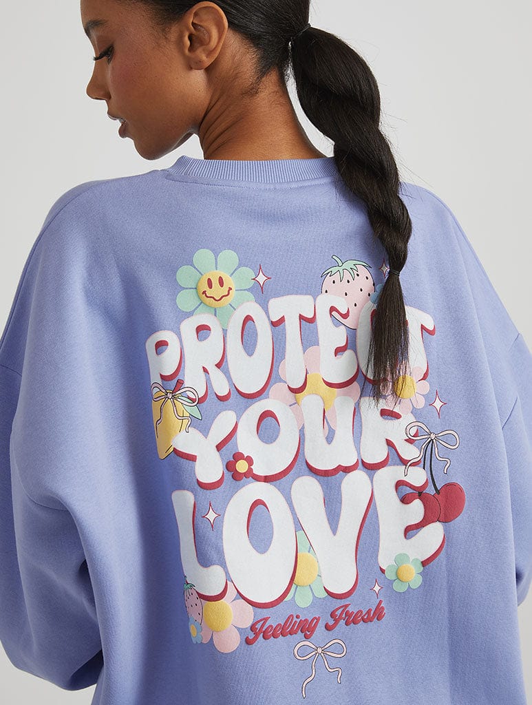 Protect Your Love Sweatshirt in Blue - Image 2