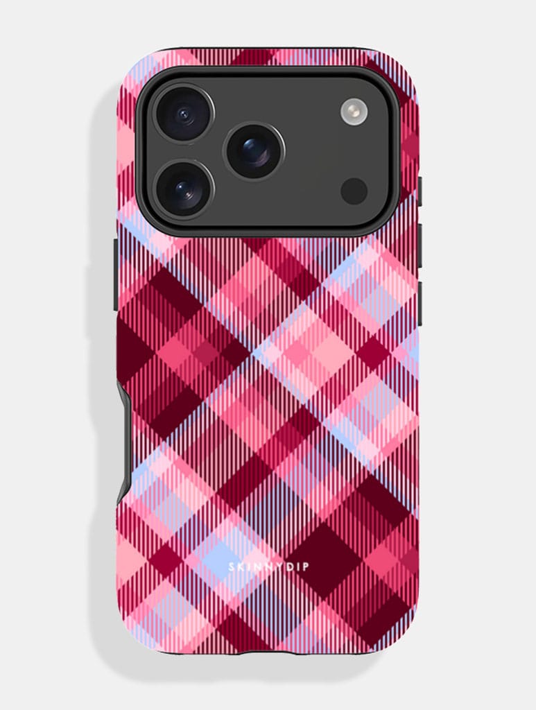 Red Blue Tartan Ultra Protective iPhone Case - Image 1