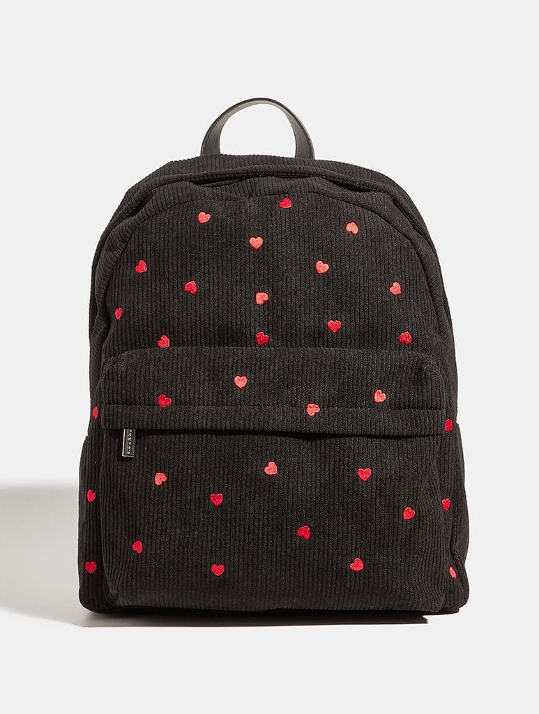 Red Ditsy Heart Embroidered Backpack - Image 1