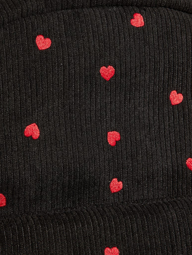 Red Ditsy Heart Embroidered Backpack - Image 6