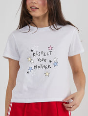 Respect Your Mother Baby T-Shirt In White