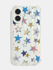 Scrapbook Silver Stars Shock iPhone Case