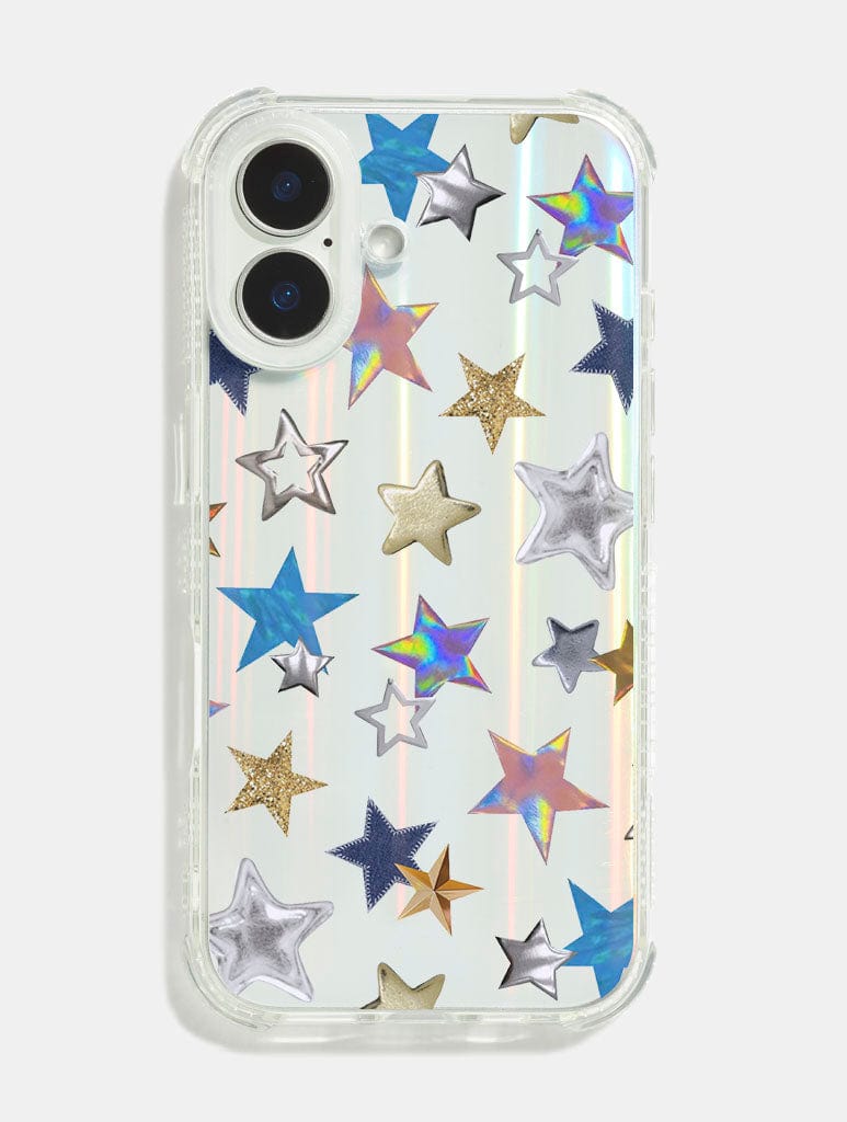 Scrapbook Silver Stars Shock iPhone Case - Image 1