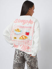 Simple Pleasures In Life Sweatshirt in Ecru