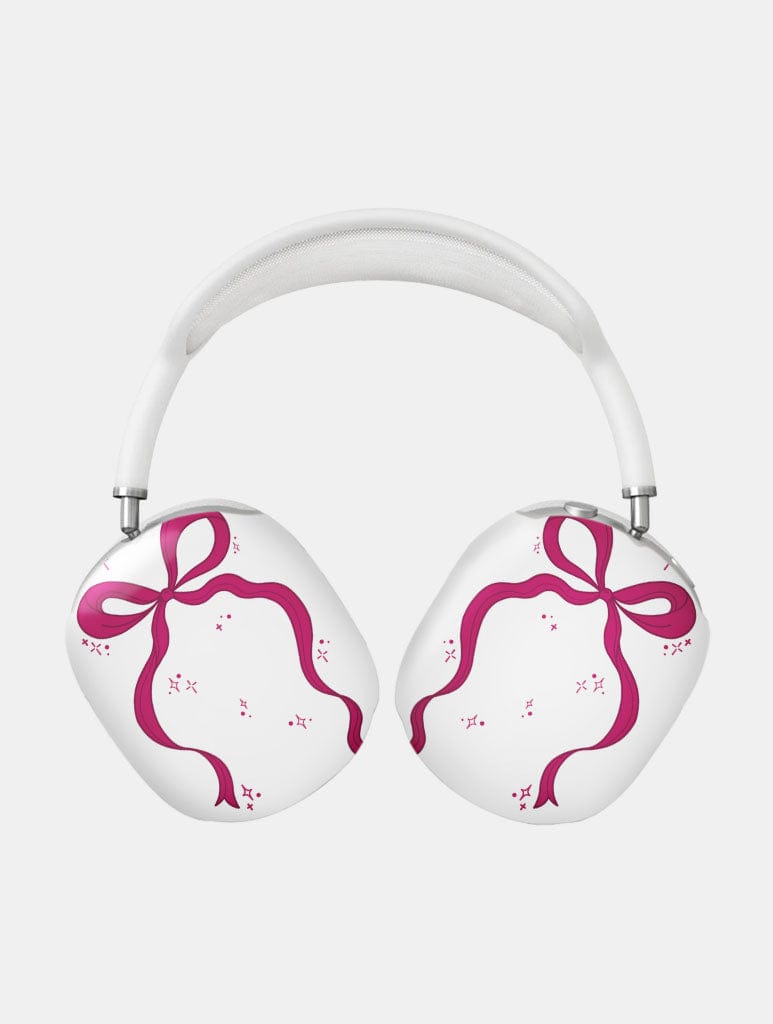 Single Burgundy Bow AirPods Max Case in Gloss - Image 1
