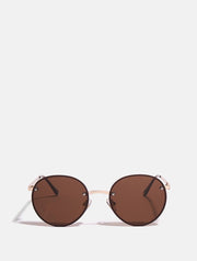 Smokey Frameless Round Sunglasses