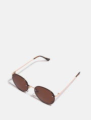 Smokey Frameless Round Sunglasses