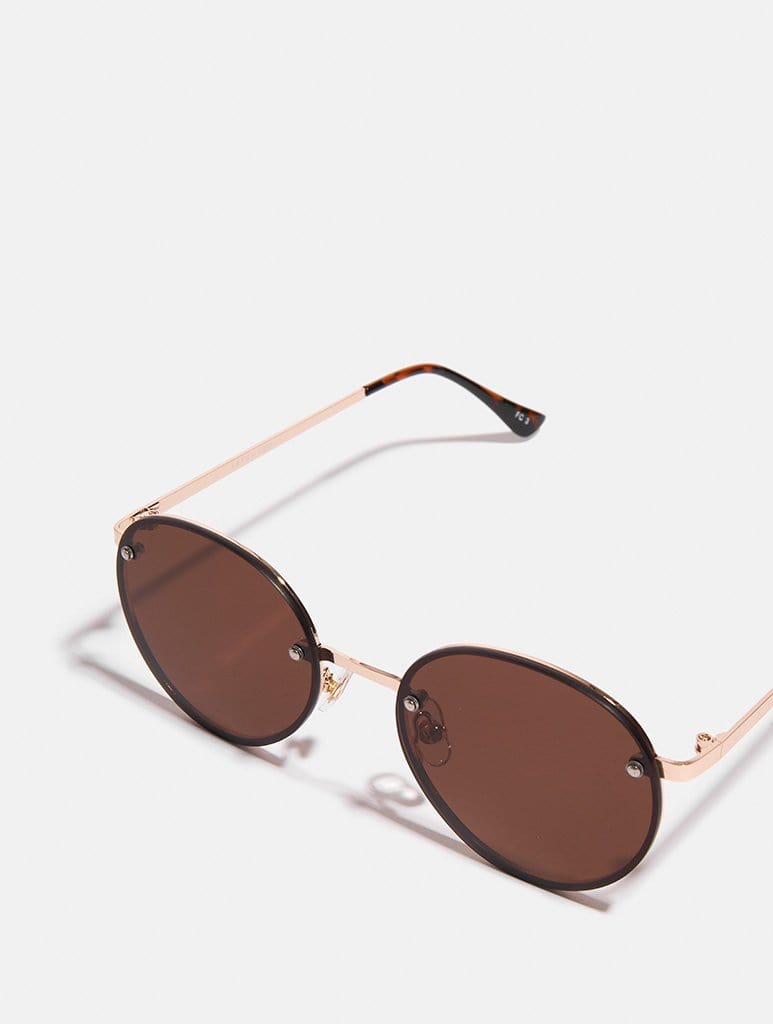 Smokey Frameless Round Sunglasses