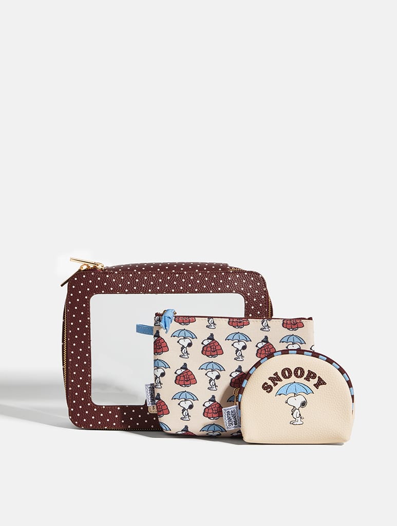 Snoopy Rainy Season Makeup Bag 3pc Set - Image 1
