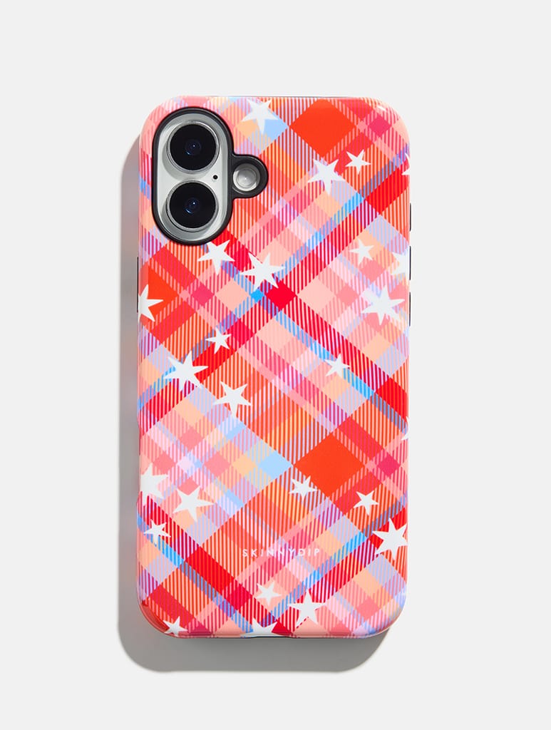Starry Tartan Autumn Tones Ultra Protective iPhone Case - Image 1