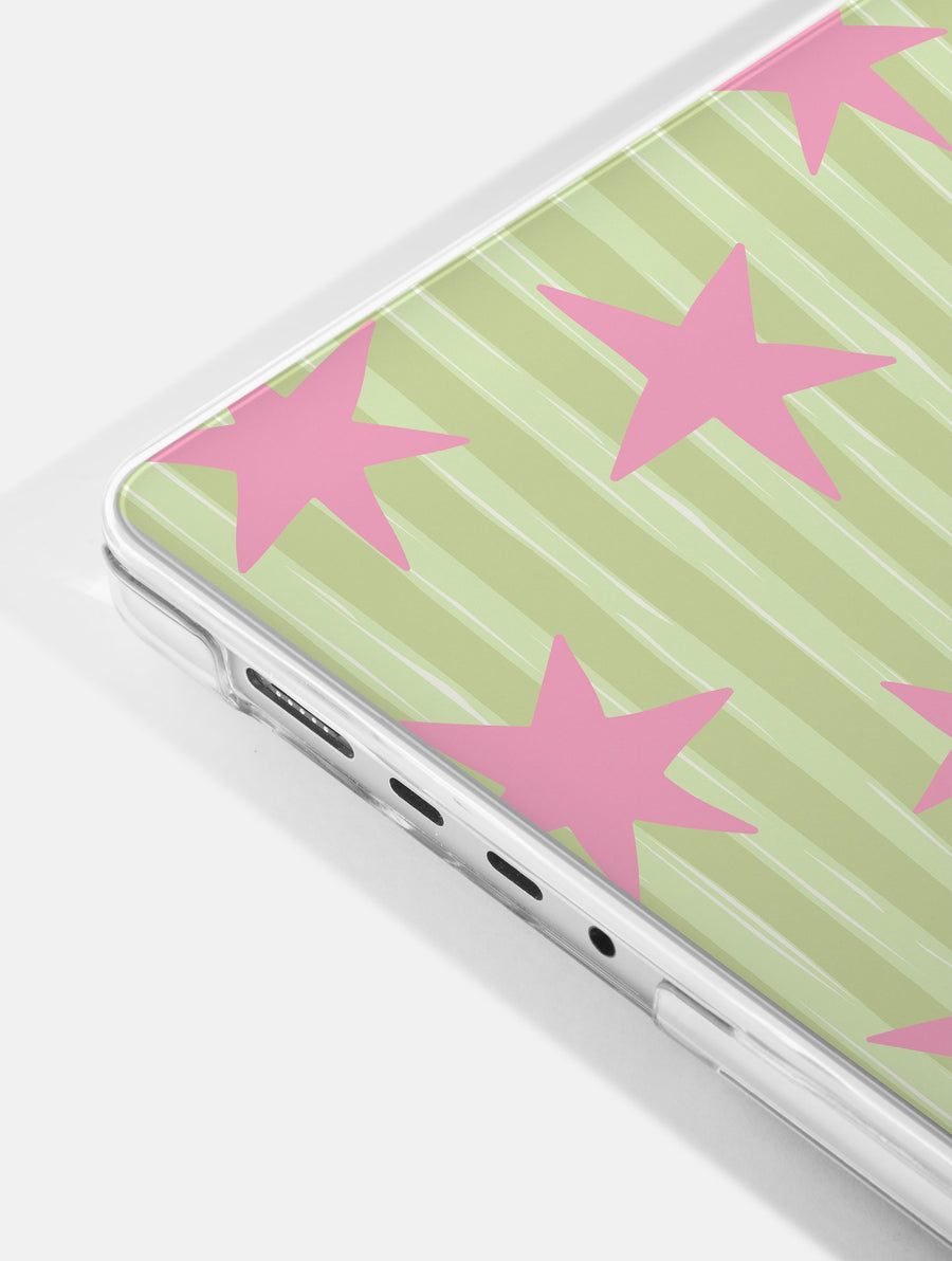 Stars and Stripes Matcha and Pink MacBook Case