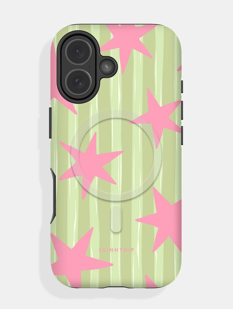 Stars and Stripes Matcha and Pink Magsafe Ultra Protective iPhone Case - Image 1
