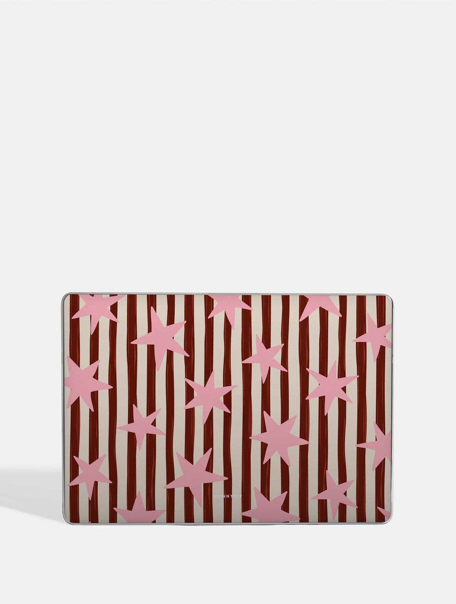 Stars and Stripes Pink and Brown MacBook Case - Image 1