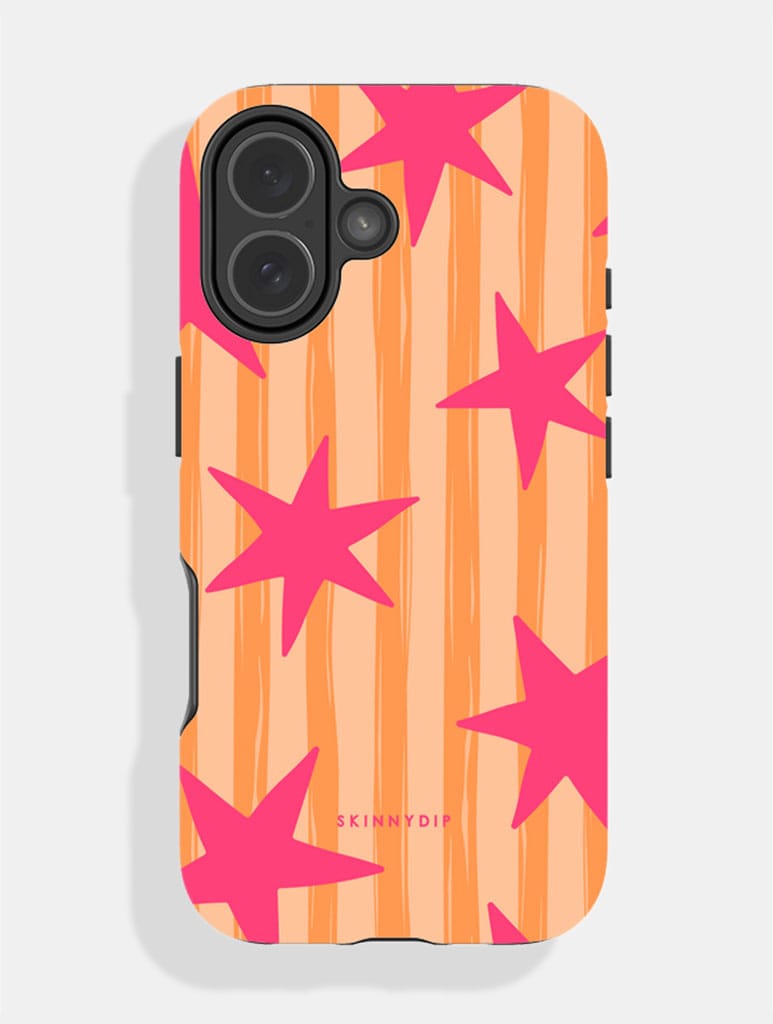 Stars and Stripes Pink and Orange Ultra Protective iPhone Case - Image 1