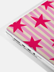 Stars and Stripes Pink Red and Yellow MacBook Case