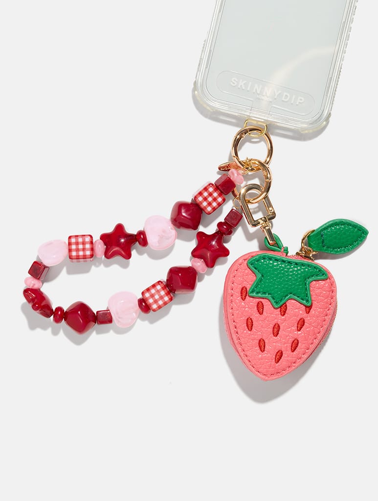 Strawberry Purse Charm Beaded Strap - Image 3