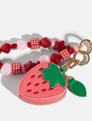 Strawberry Purse Charm Beaded Strap