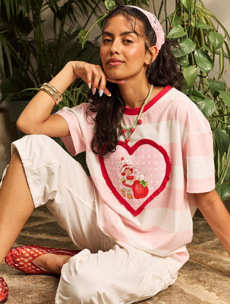 Strawberry Shortcake x Skinnydip Stripe T-Shirt - Image 1