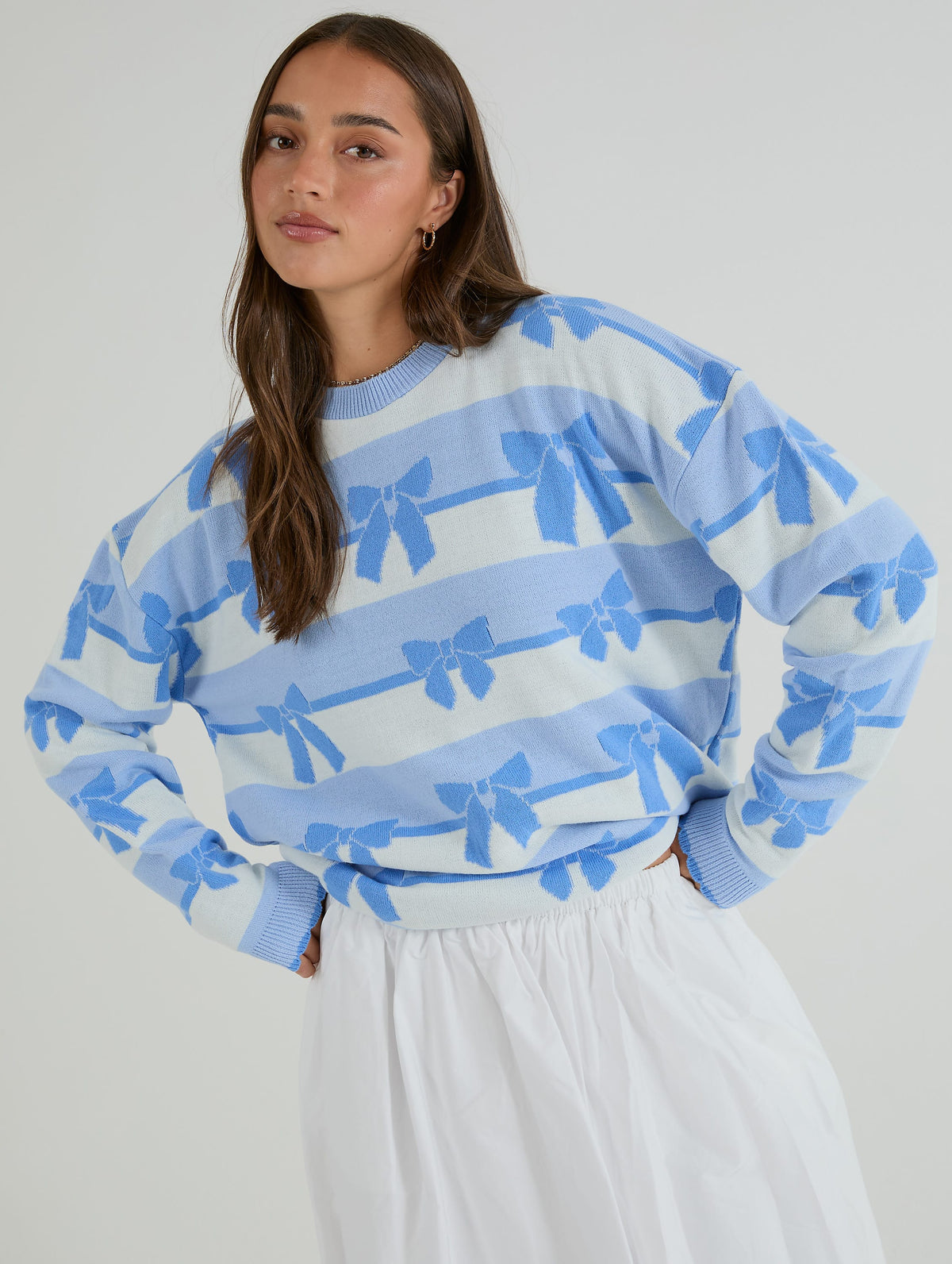 Stripe Bow Knitted Jumper - Image 2