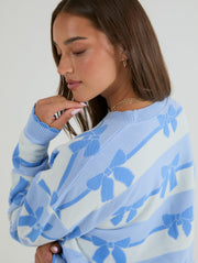 Stripe Bow Knitted Jumper