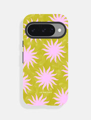 Sunshine Swirls Green And Pink Ultra Protective Google Pixel Case