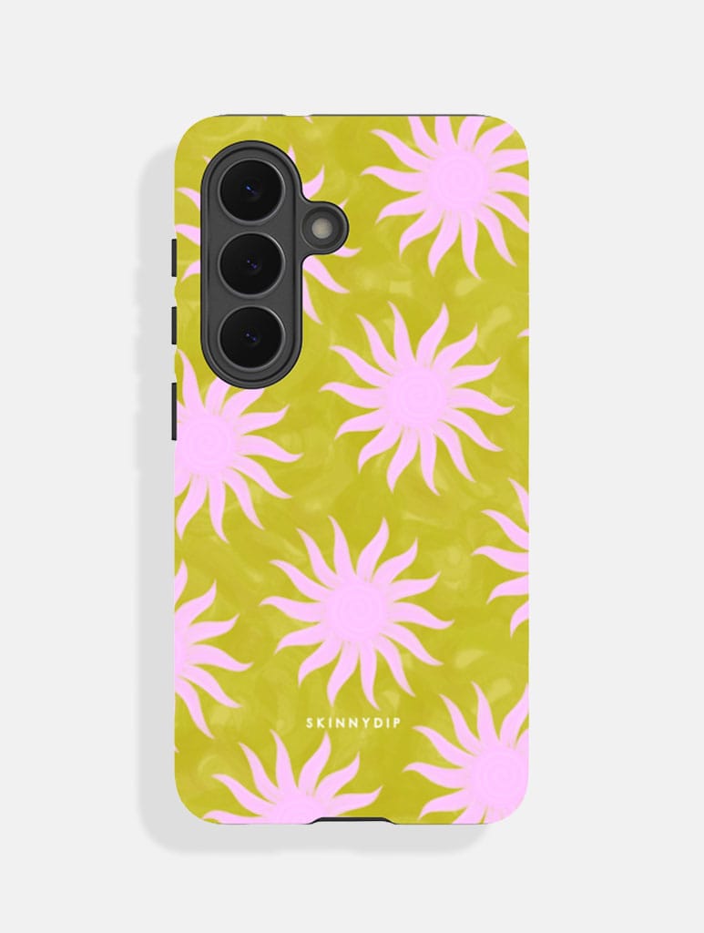 Sunshine Swirls Green And Pink Ultra Protective Samsung Case - Image 1