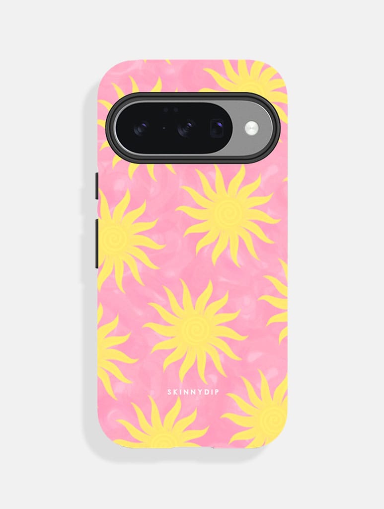 Sunshine Swirls Pink And Yellow Ultra Protective Google Pixel Case - Image 1
