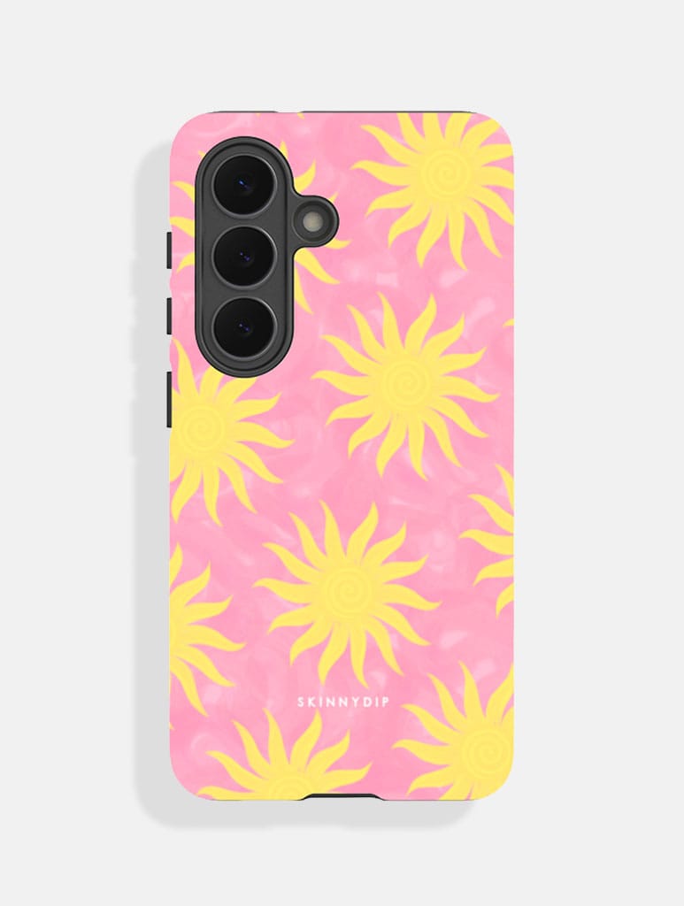 Sunshine Swirls Pink And Yellow Ultra Protective Samsung Case - Image 1