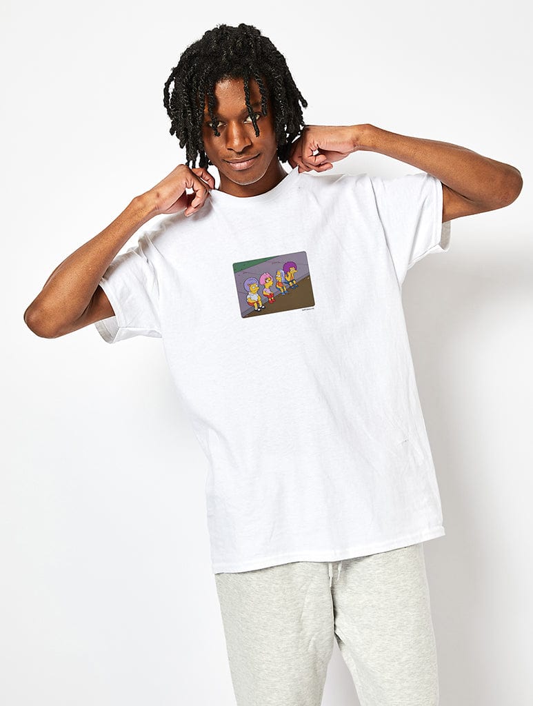 The Simpsons Boys in Wigs T-Shirt in White - Image 1