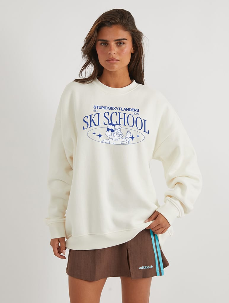 The Simpsons Flanders Ski Sweatshirt In White - Image 1
