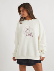 The Simpsons Lisa Reading Sweatshirt In White