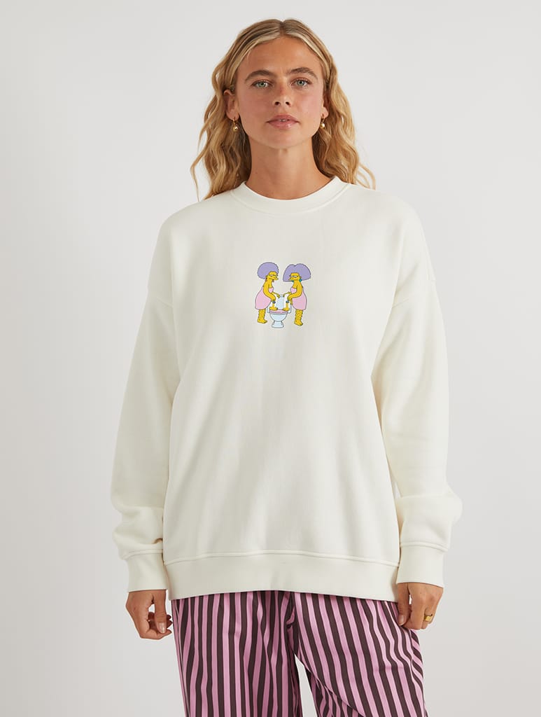The Simpsons Patty & Selma Sweatshirt In White