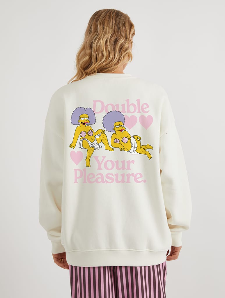 The Simpsons Patty & Selma Sweatshirt In White - Image 1