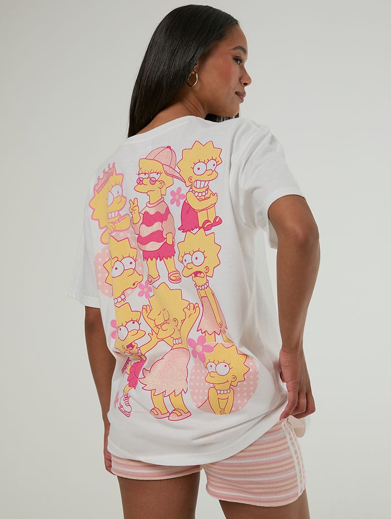 The Simpsons x Skinnydip Pink Lisa T-Shirt - Image 1