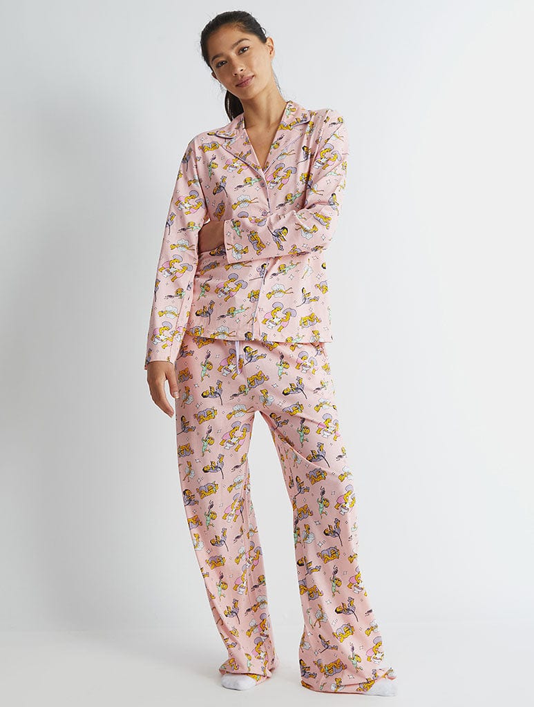The Simpsons x Skinnydip Pyjama Set in Pink - Image 3