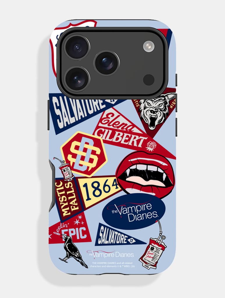 The Vampire Diaries x Skinnydip Varsity Sticker Ultra Protective iPhone Case - Image 1