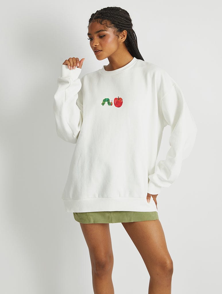 The Very Hungry Caterpillar Apple Sweatshirt In White