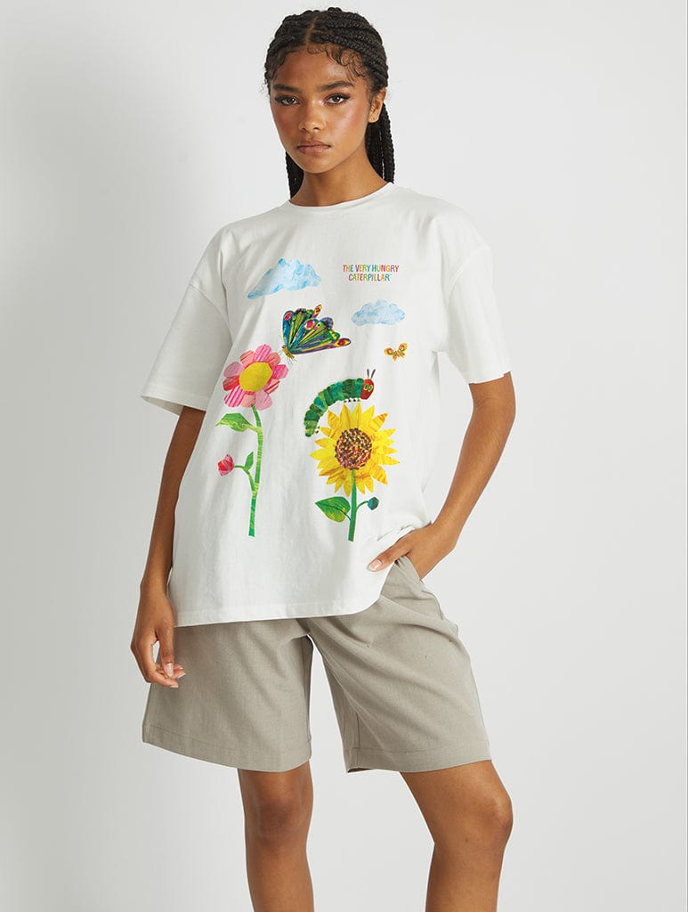 The Very Hungry Caterpillar Garden T-Shirt In White - Image 1