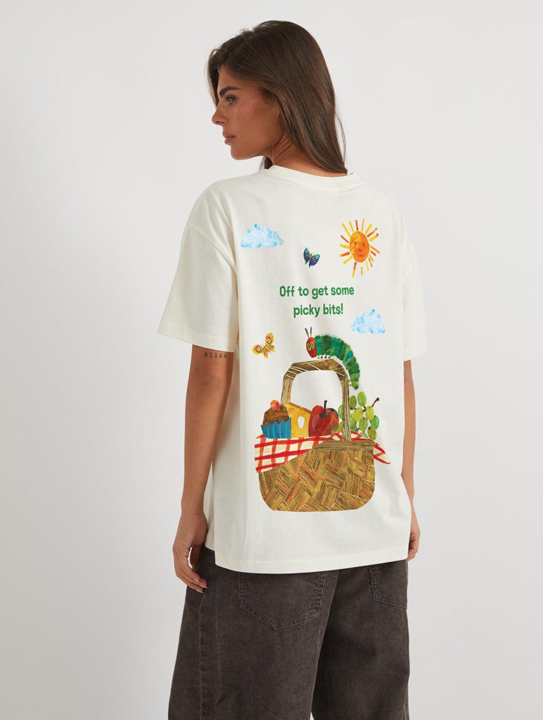 The Very Hungry Caterpillar Picky Bits Picnic T-Shirt In White - Image 1